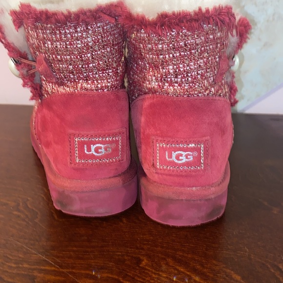 Ugg Australia Women's Mini Bailey Button Fancy Boots Size 7 - Picture 10 of 11